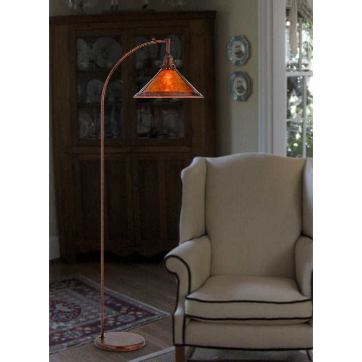 60W Downbridge Adjustable Metal Floor Lamp With Mica Shade