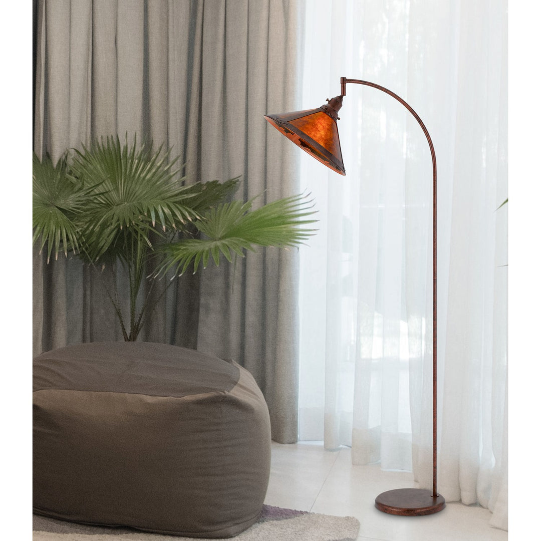 60W Downbridge Adjustable Metal Floor Lamp With Mica Shade