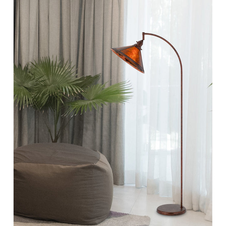 60W Downbridge Adjustable Metal Floor Lamp With Mica Shade