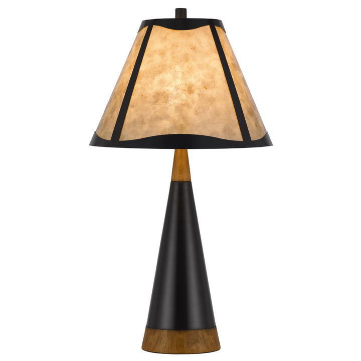 150W 3 Way Clemente Metal/Birch Wood Mica Table Lamp by CAL Lighting