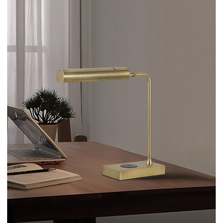 Delray 12W Intergrated Led Metal Desk Lamp With Wireless Charging Port