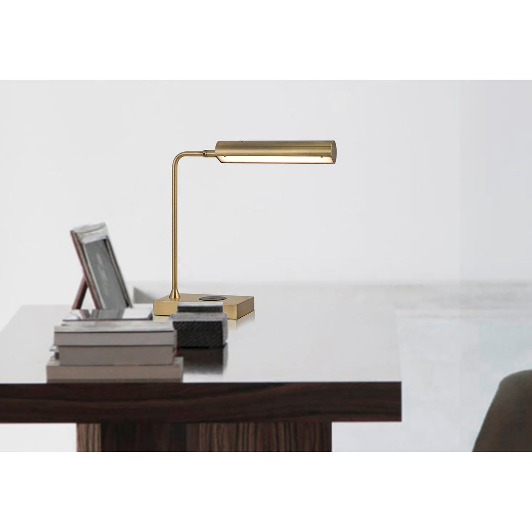 Delray 12W Intergrated Led Metal Desk Lamp With Wireless Charging Port