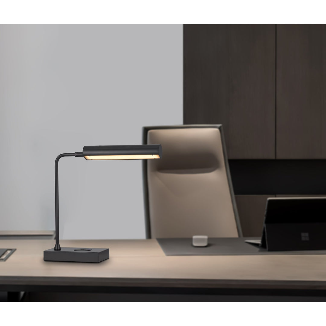 Delray 12W Intergrated Led Metal Desk Lamp With Wireless Charging Port