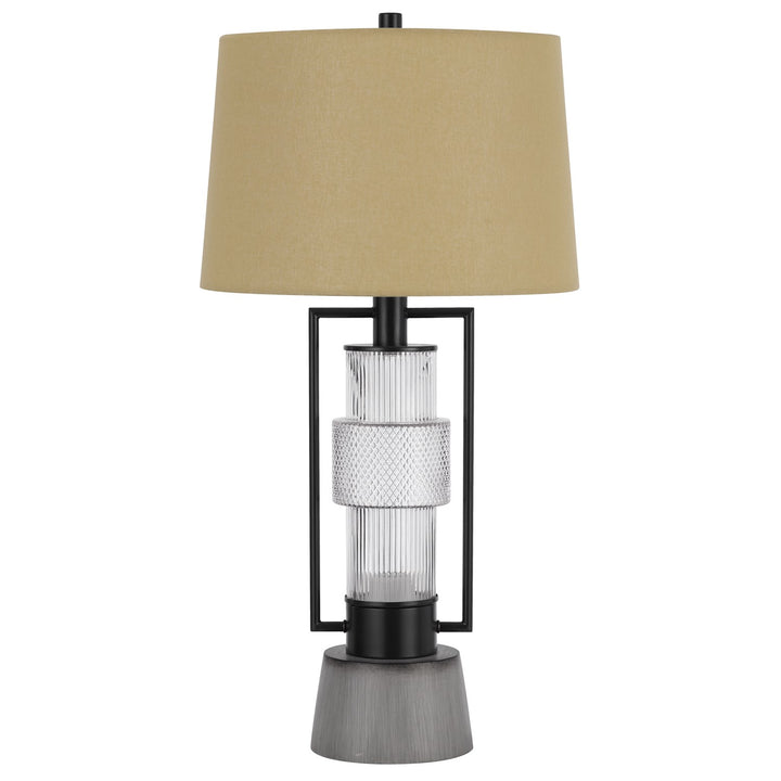 Vallda 100W 3 Way Table Lamp With 2W Led Night Light With Metal/Glass Body by CAL Lighting