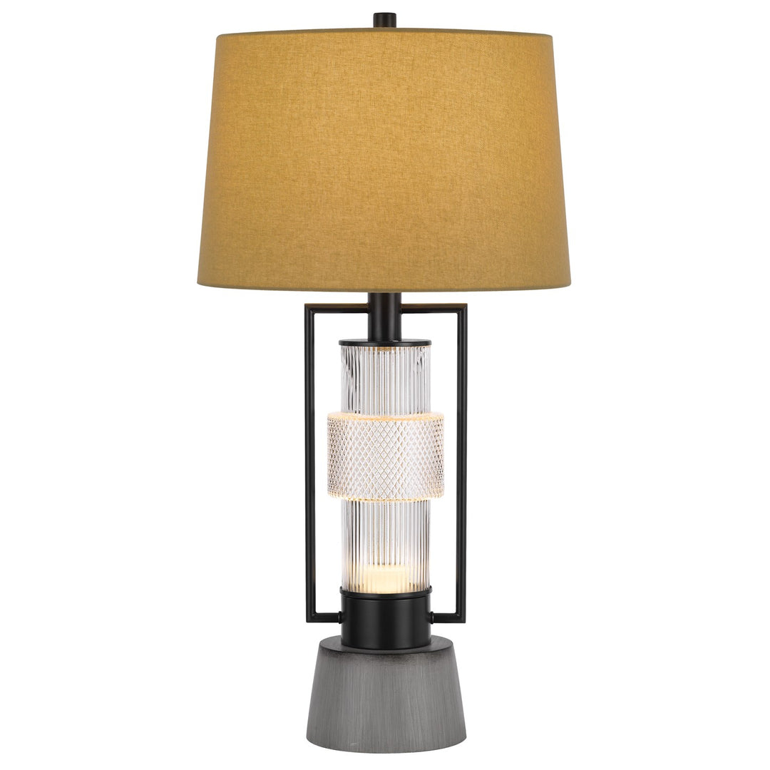 Vallda 100W 3 Way Table Lamp With 2W Led Night Light With Metal/Glass Body