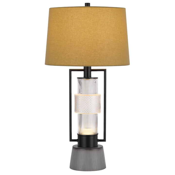 Vallda 100W 3 Way Table Lamp With 2W Led Night Light With Metal/Glass Body