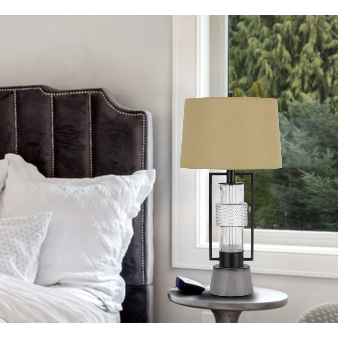 Vallda 100W 3 Way Table Lamp With 2W Led Night Light With Metal/Glass Body