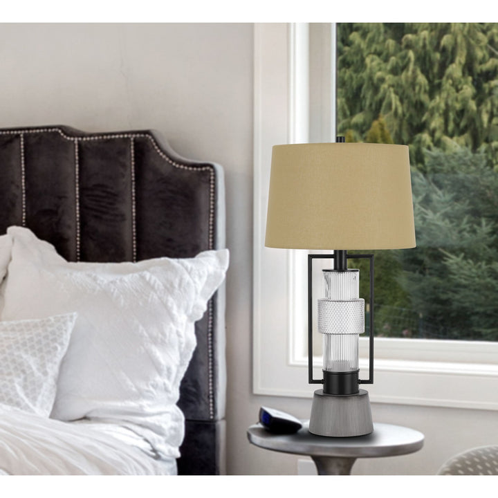 Vallda 100W 3 Way Table Lamp With 2W Led Night Light With Metal/Glass Body