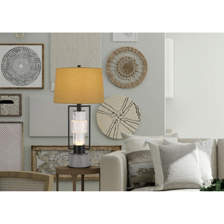Vallda 100W 3 Way Table Lamp With 2W Led Night Light With Metal/Glass Body
