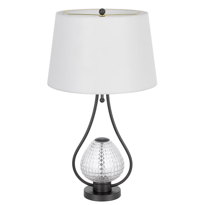 Forssa 100W 3 Way Table Lamp With 2W Led Night Light In Glass And Metal Base.