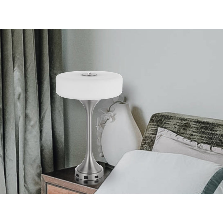 Espoo 25W X 3 Metal Desk/Table Lamp With Frosted Glass Shade