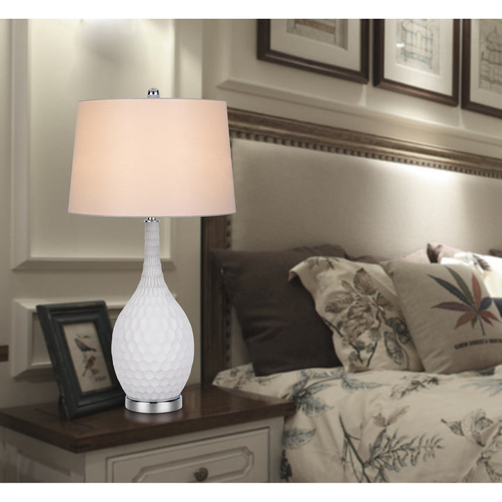 Wide Bottom Glass Table Lamp