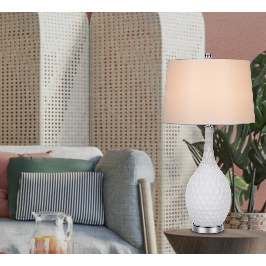 Wide Bottom Glass Table Lamp