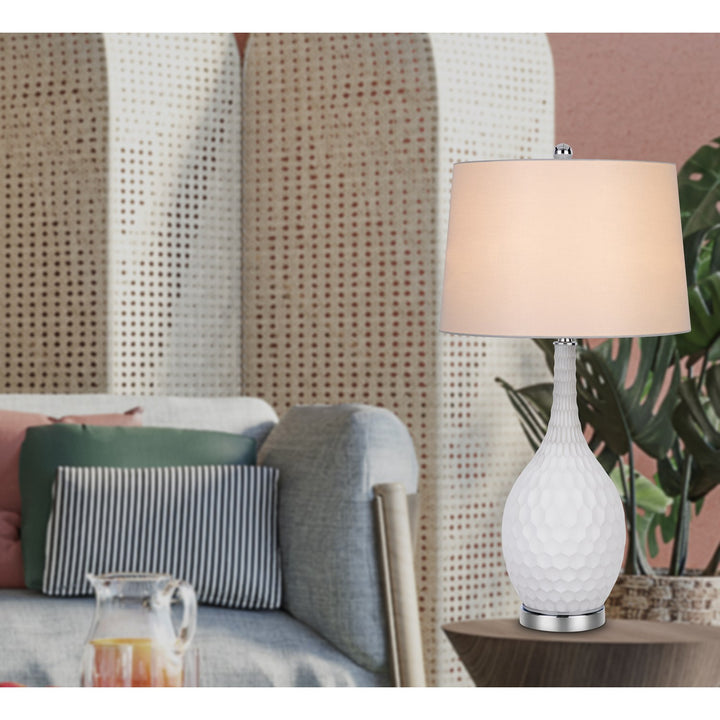 Wide Bottom Glass Table Lamp
