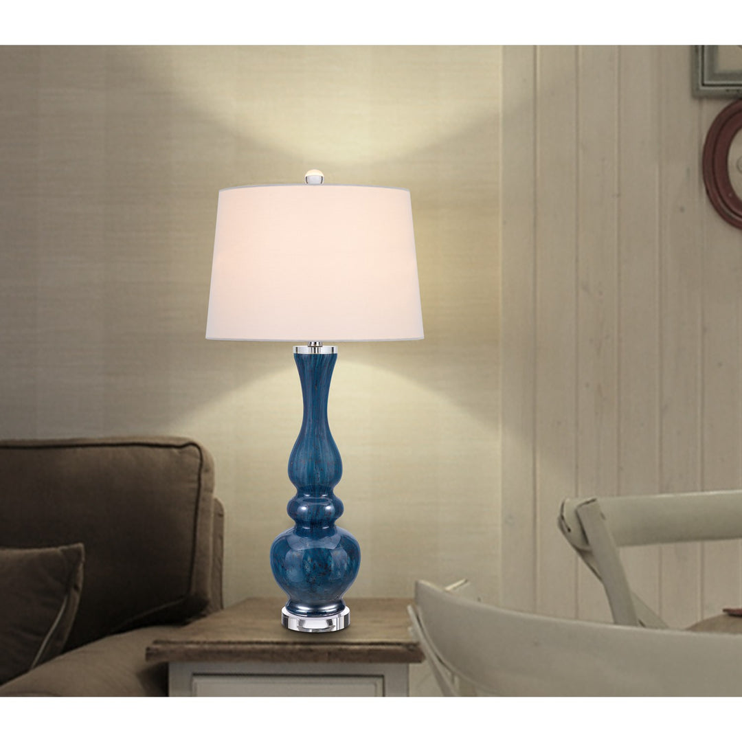Candlestick Style Glass Table Lamp