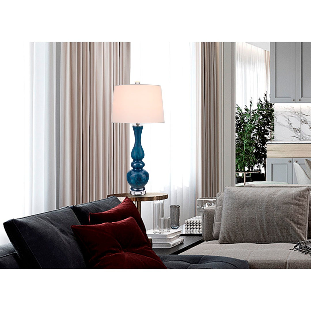 Candlestick Style Glass Table Lamp