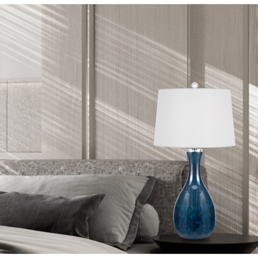 Wide Bottom Glass Table Lamp
