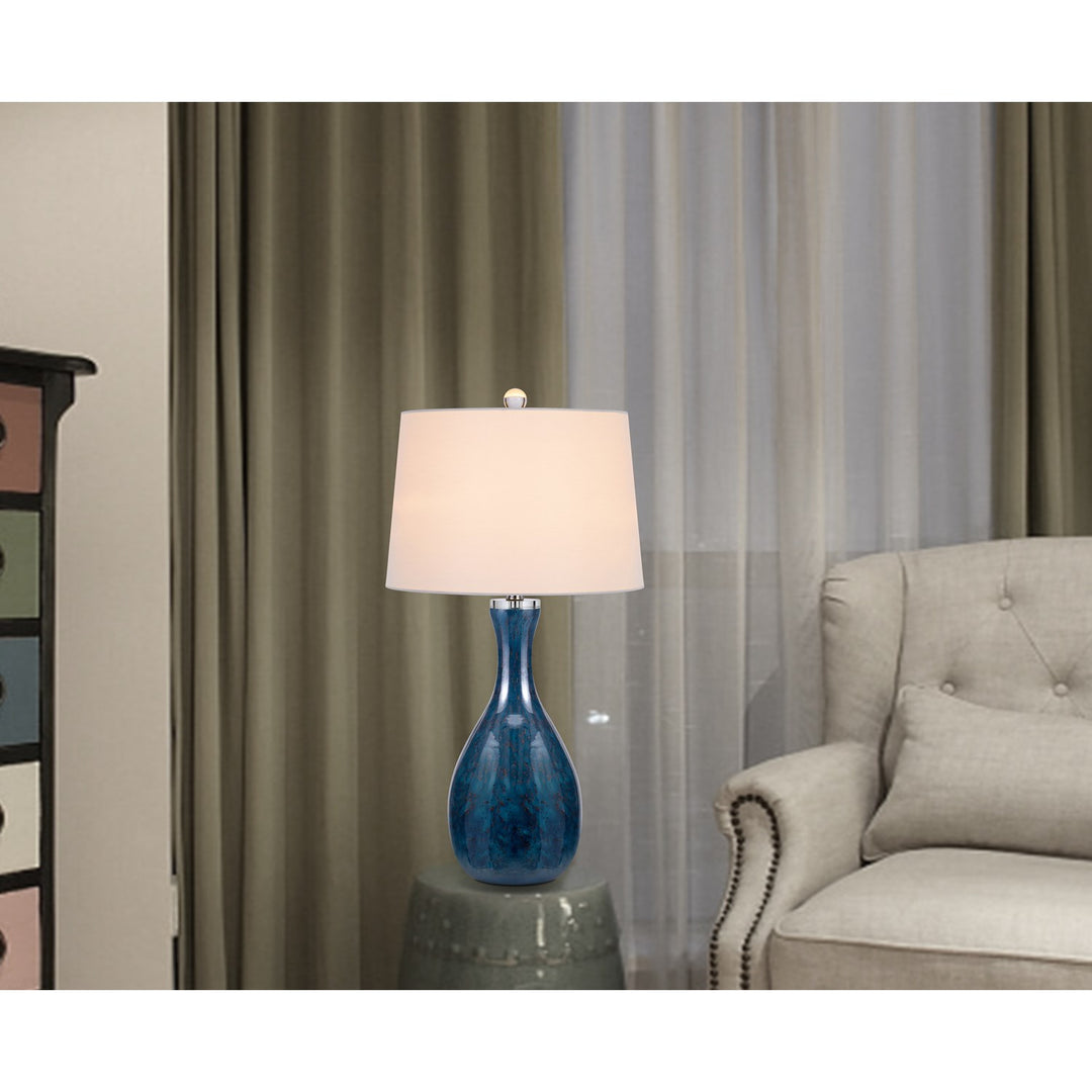 Wide Bottom Glass Table Lamp