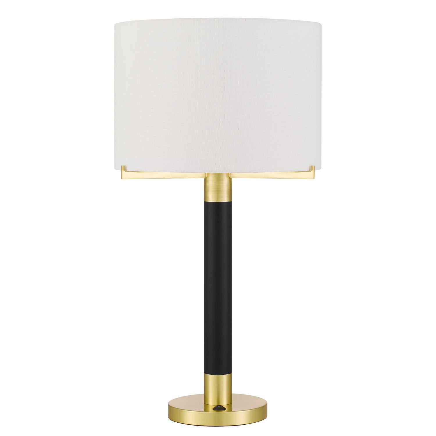 Goldston 100W Metal Table Lamp With Drum Hardback Fabric Shade by CAL Lighting