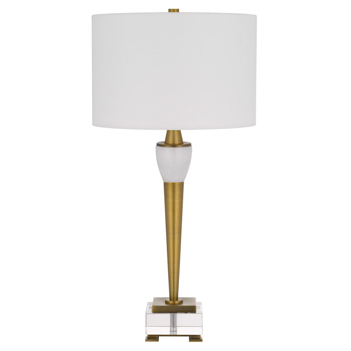 150W 3 Way Bradford Metal Table Lamp With Crystal Base And Drum Hardback by CAL Lighting