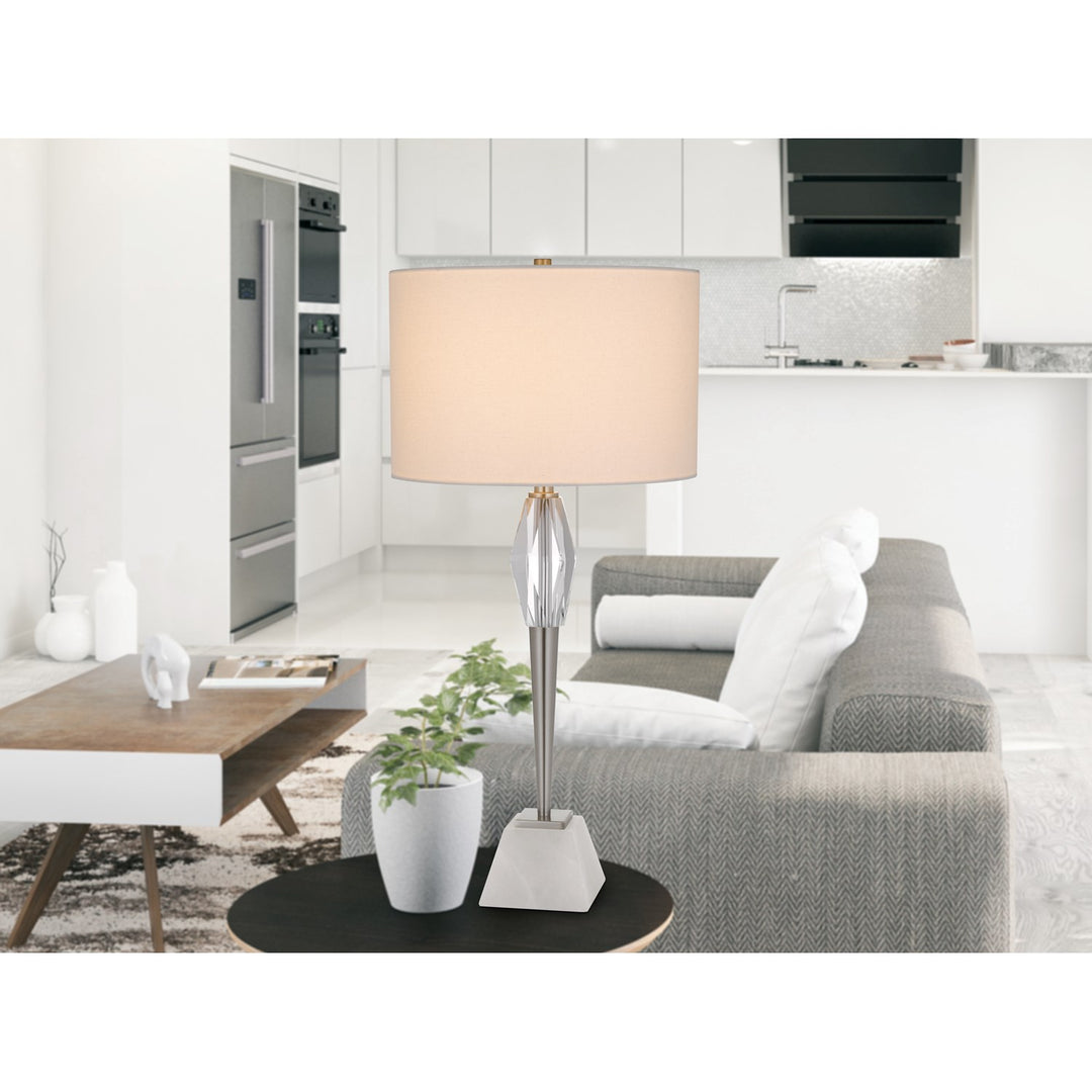 150W 3 Way Assen Metal Table Lamp With Crystal Font / Marble Base
