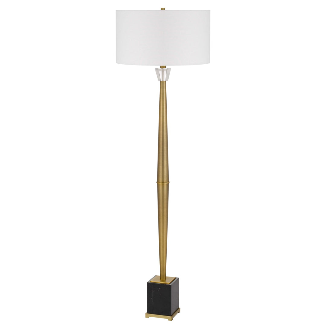 150W 3 Way Salford Metal Floor Lamp With Crystal Font / Marble Base by CAL Lighting