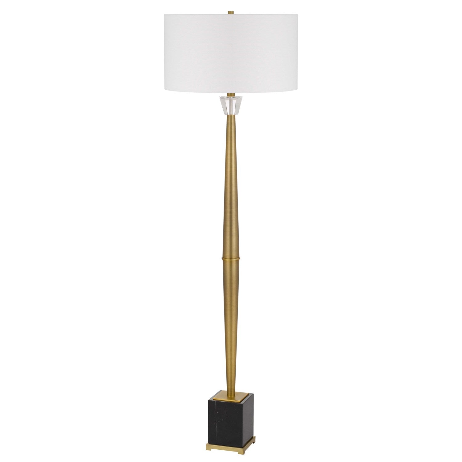 150W 3 Way Salford Metal Floor Lamp With Crystal Font / Marble Base by CAL Lighting