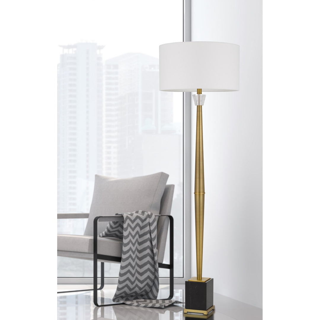 150W 3 Way Salford Metal Floor Lamp With Crystal Font / Marble Base