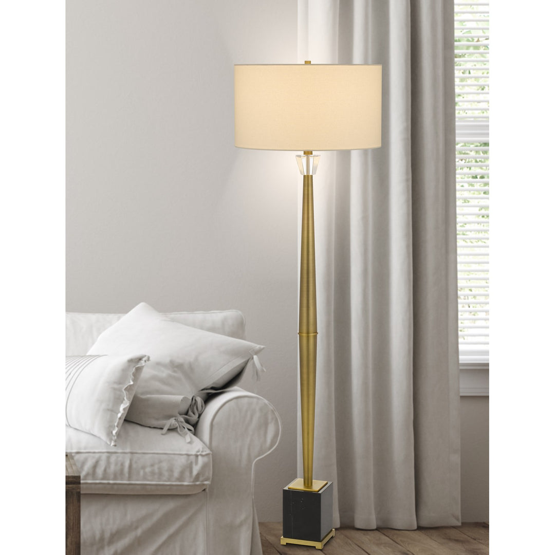 150W 3 Way Salford Metal Floor Lamp With Crystal Font / Marble Base