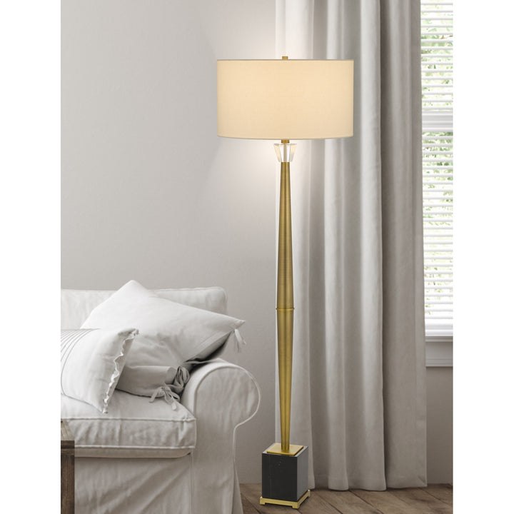 150W 3 Way Salford Metal Floor Lamp With Crystal Font / Marble Base