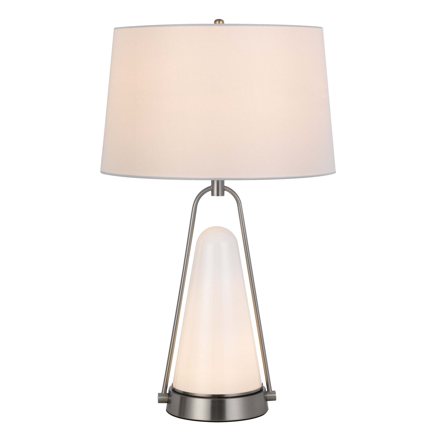 100W Birchmore Metal/Glass Table Lamp With Built In Led Night Light