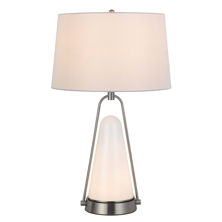 100W Birchmore Metal/Glass Table Lamp With Built In Led Night Light