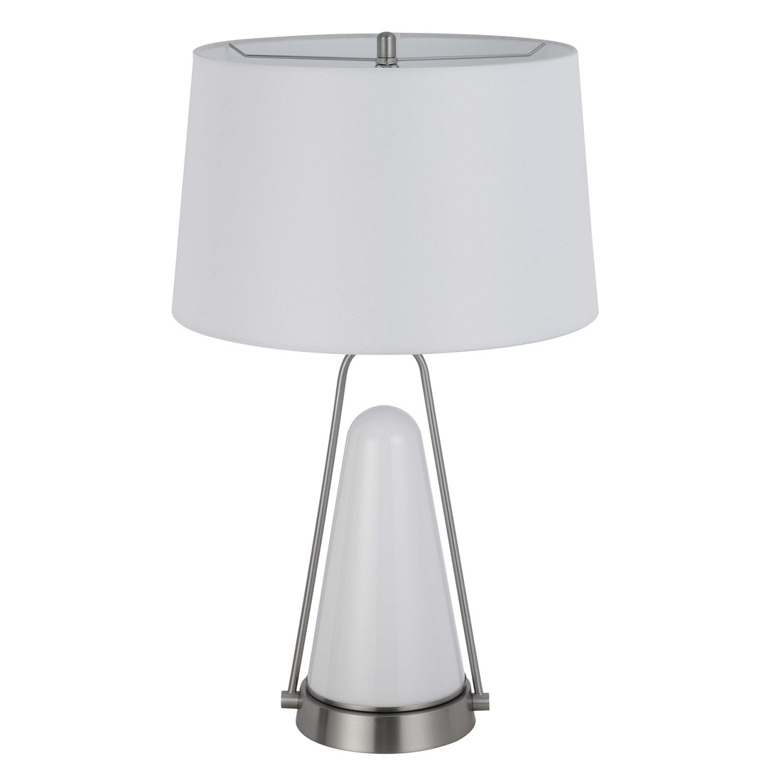 100W Birchmore Metal/Glass Table Lamp With Built In Led Night Light
