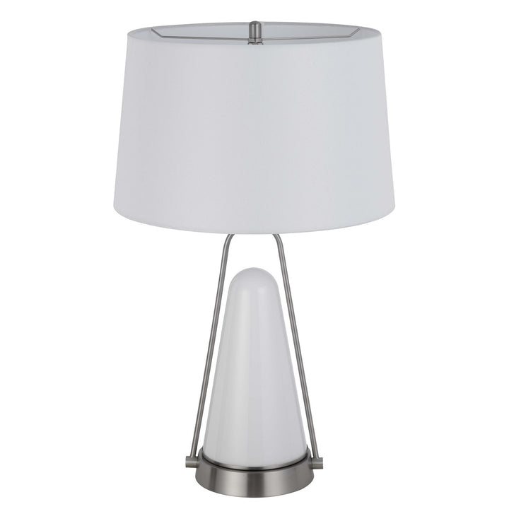 100W Birchmore Metal/Glass Table Lamp With Built In Led Night Light