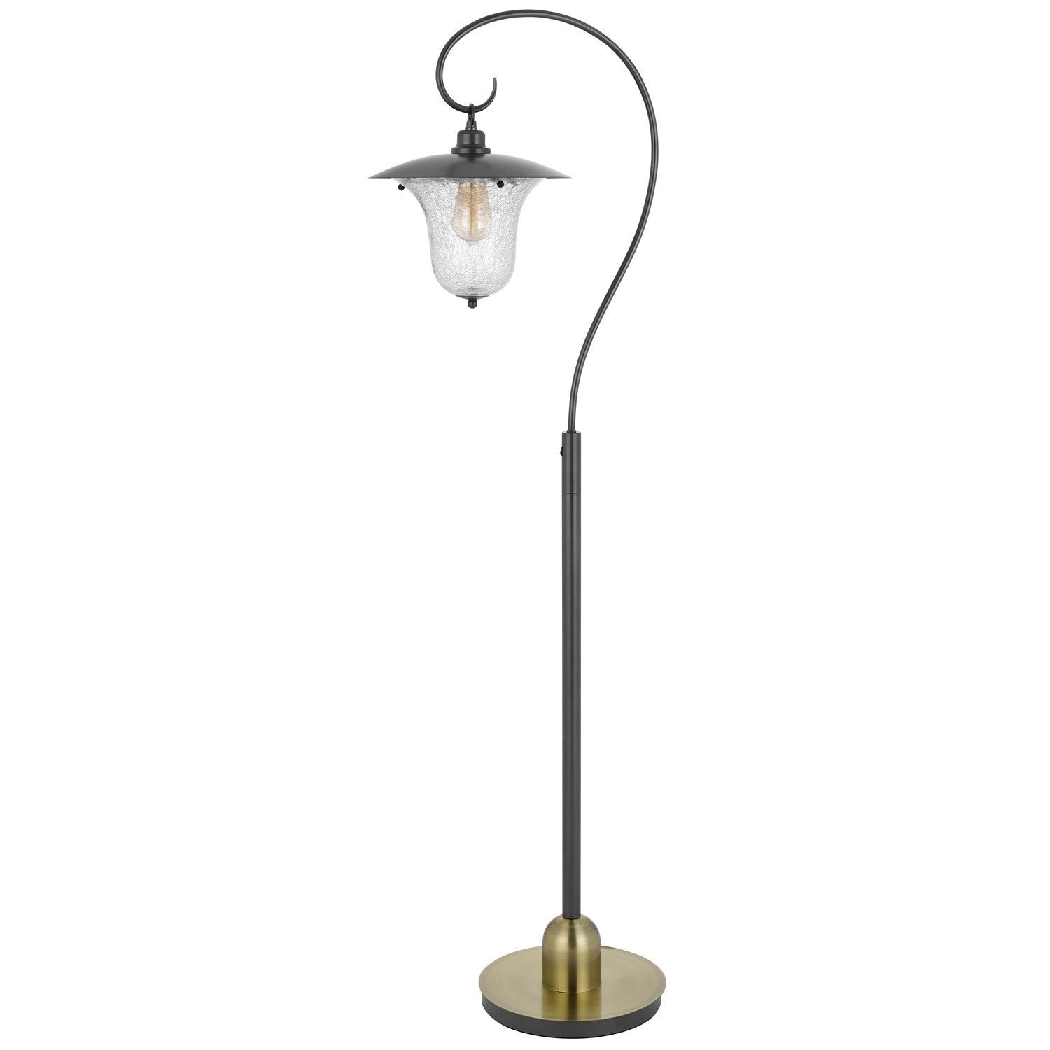 60W Walcott Downbridge Lantern Metal Floor Lamp With Bubbled Glass Shade by CAL Lighting