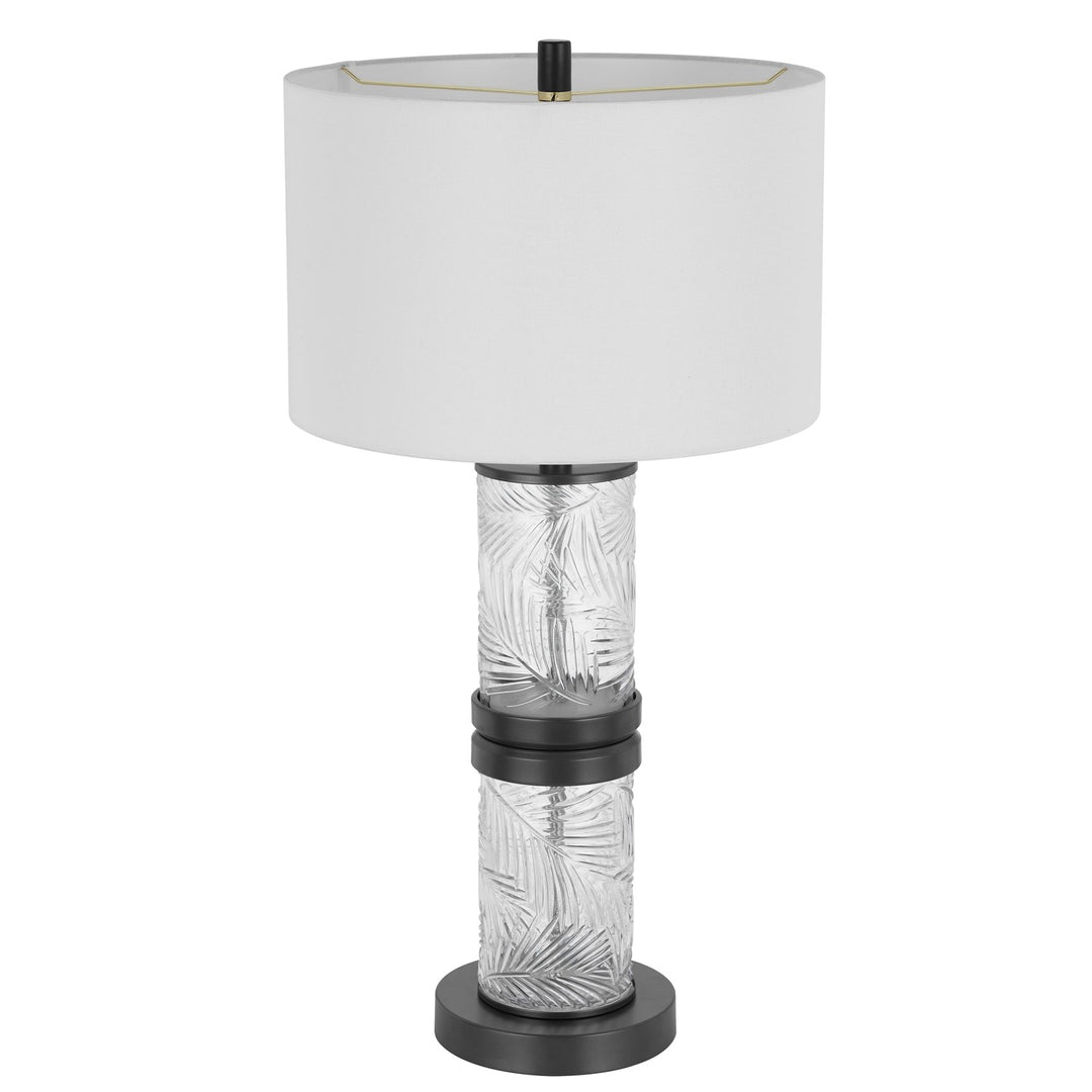 100W Carrington Metal/Glass Table Lamp With 4W Integrated Led Night Light