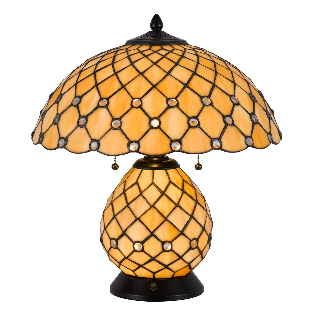 60W X 2 Valetta Tiffany Table Lamp With 2W Integrated Led Night Light by CAL Lighting