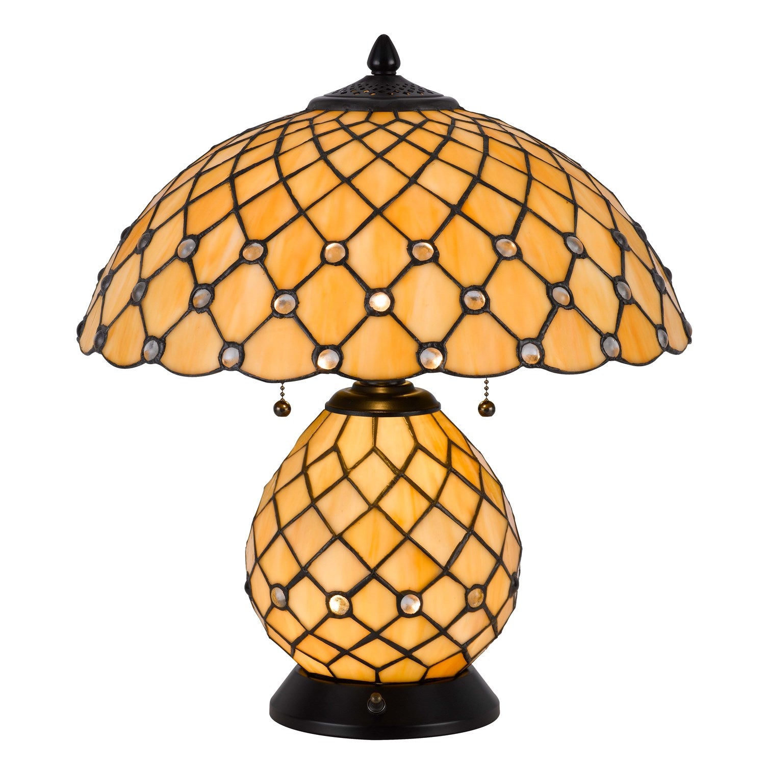 60W X 2 Valetta Tiffany Table Lamp With 2W Integrated Led Night Light by CAL Lighting