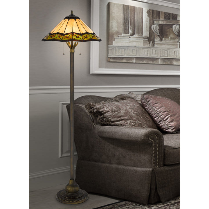 60W X 2 Armscroft Tiffany Floor Lamp