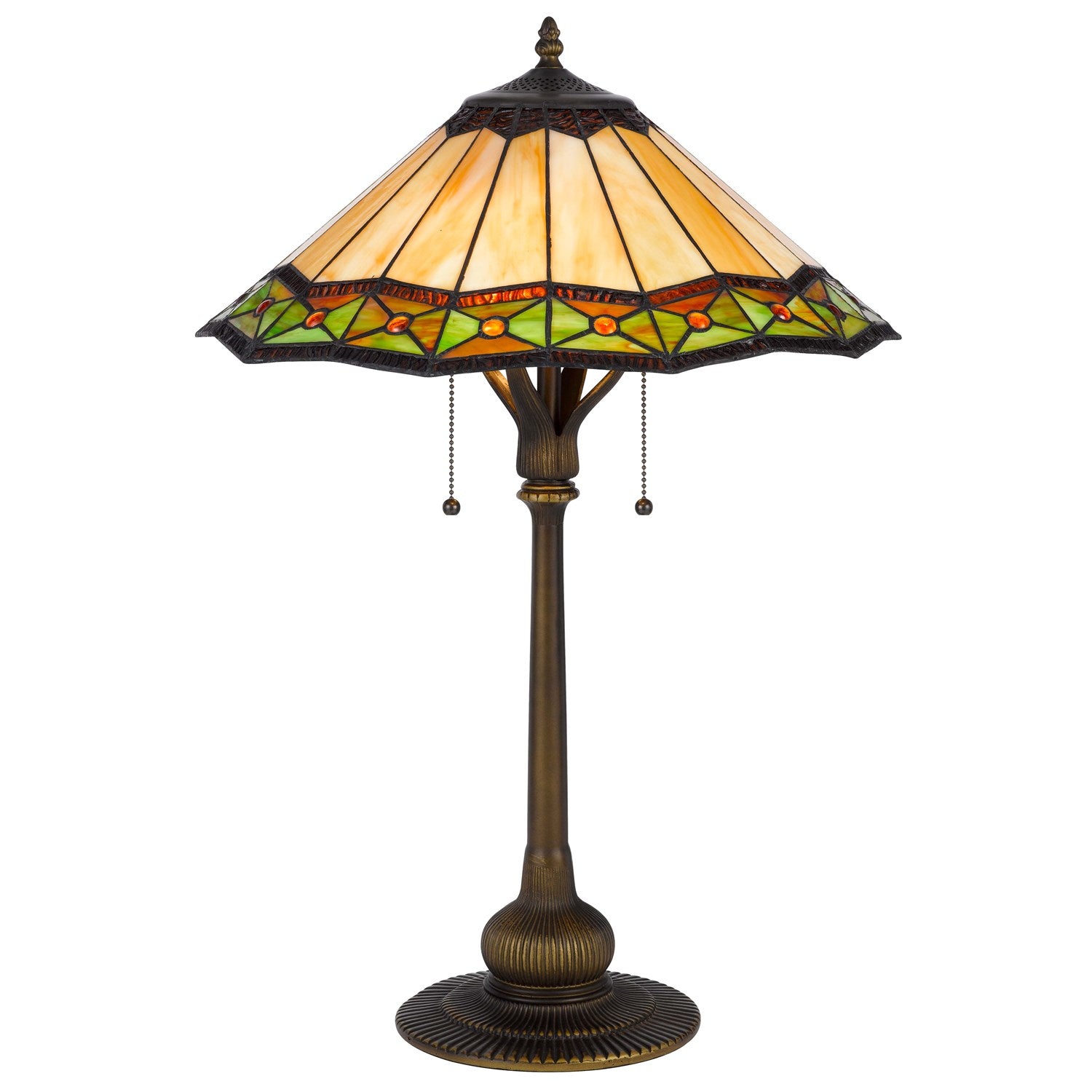60W X 2 Armscroft Tiffany Table Lamp by CAL Lighting
