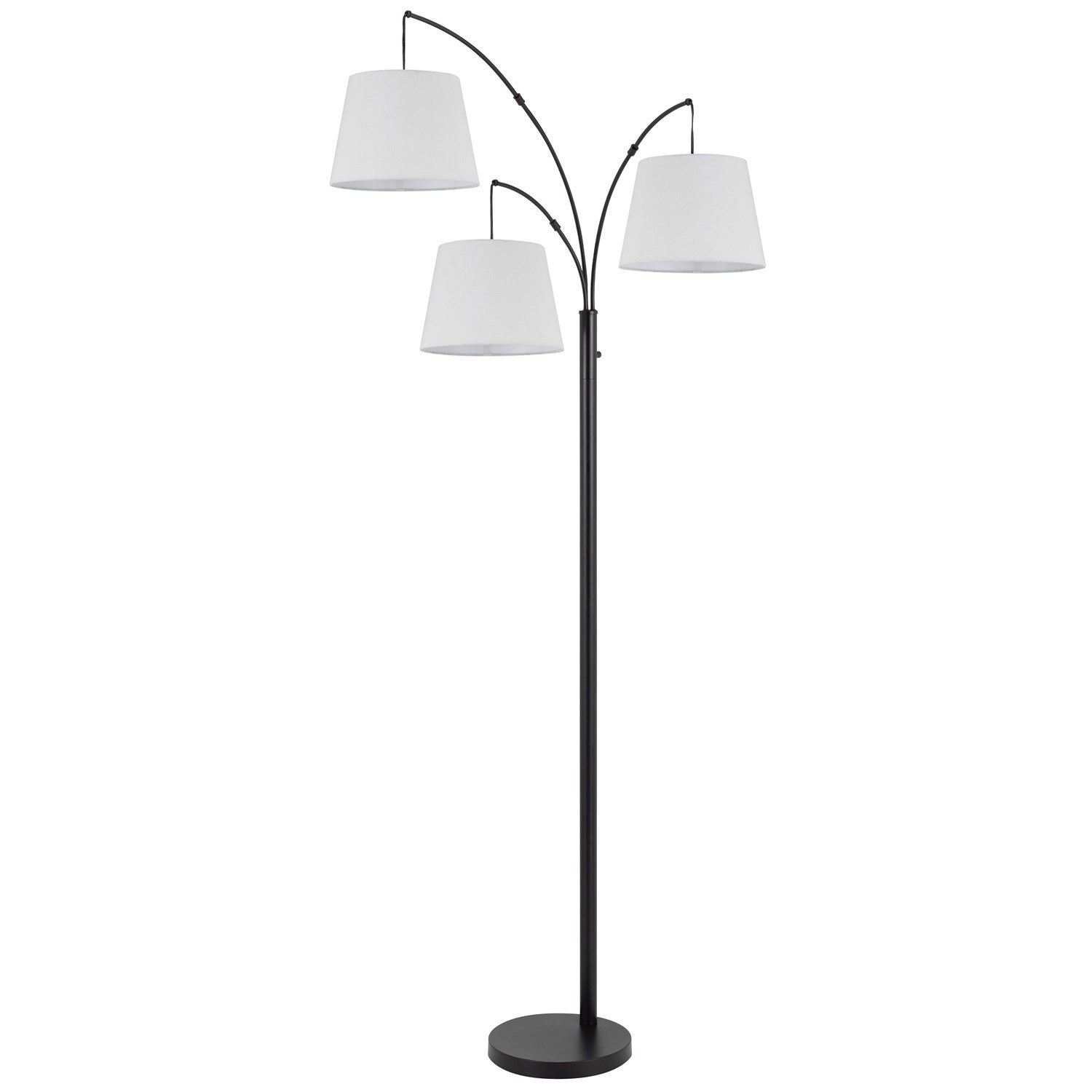 60W X 3 Vardon Metal Arc Floor Lamp With Hardback Fabric Shade by CAL Lighting