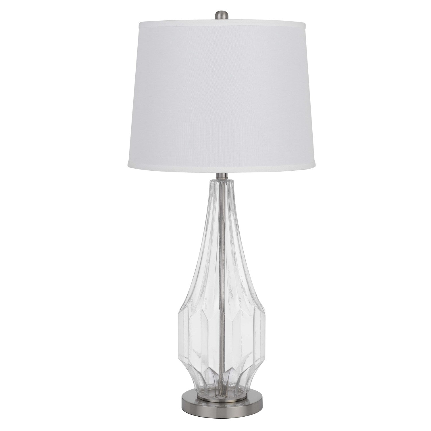 150W 3 Way Walham Glass Table Lamp With Hardback Fabric Shade (Sold In Pairs) by CAL Lighting