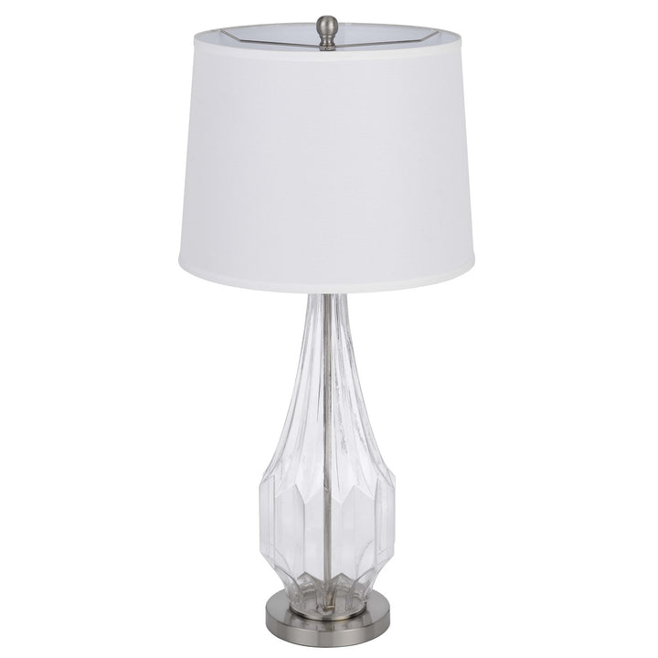 150W 3 Way Walham Glass Table Lamp With Hardback Fabric Shade (Sold In Pairs)