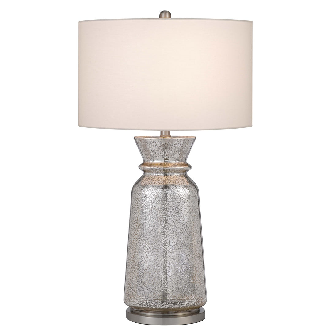 150W 3 Way Keswick Glass Table Lamp With Hardback Fabric Shade (Sold In Pairs)