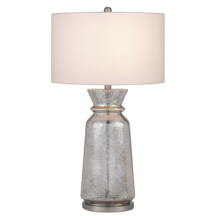 150W 3 Way Keswick Glass Table Lamp With Hardback Fabric Shade (Sold In Pairs)