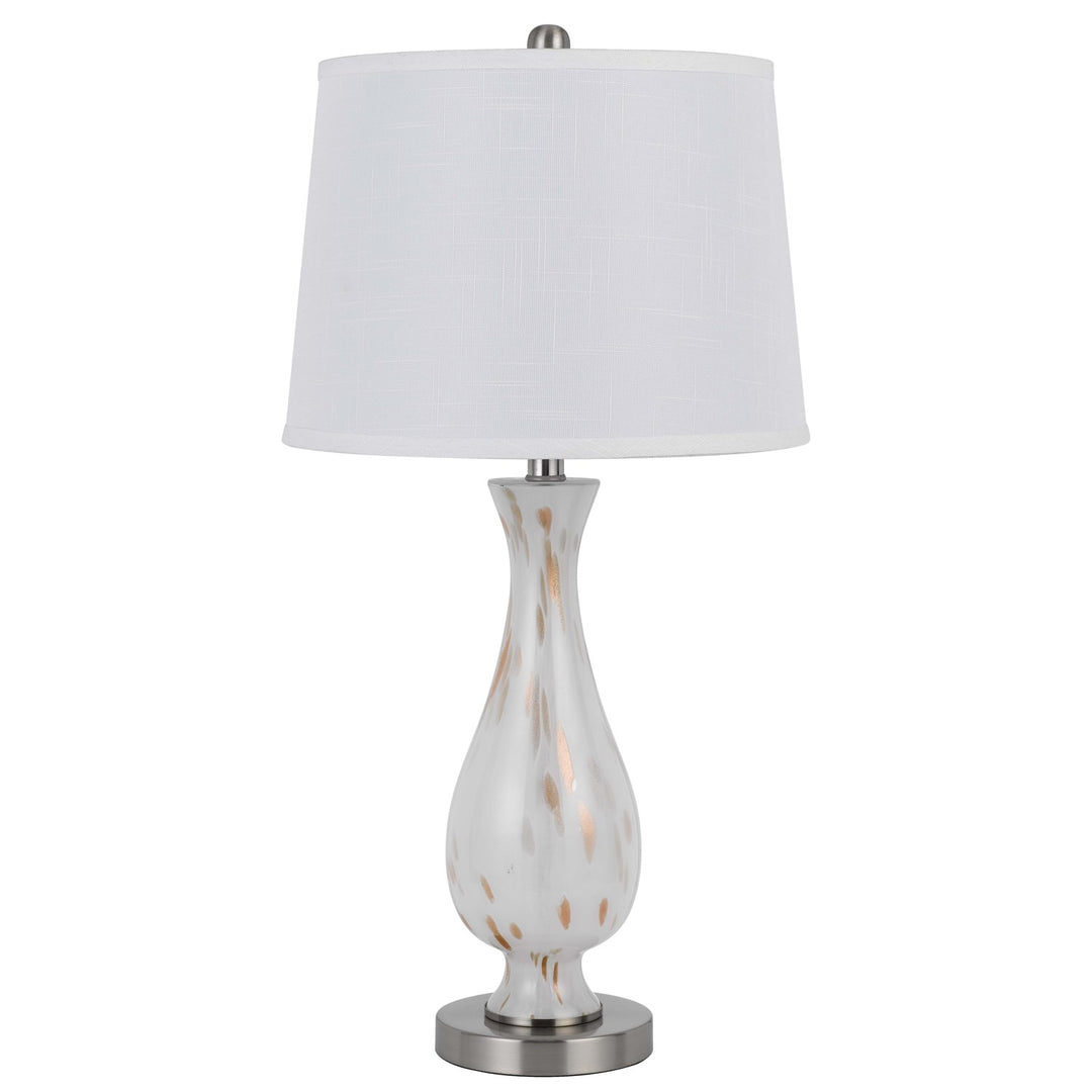 150W 3 Way Abinger Glass Table Lamp With Hardback Fabric Shade (Sold In Pairs) by CAL Lighting