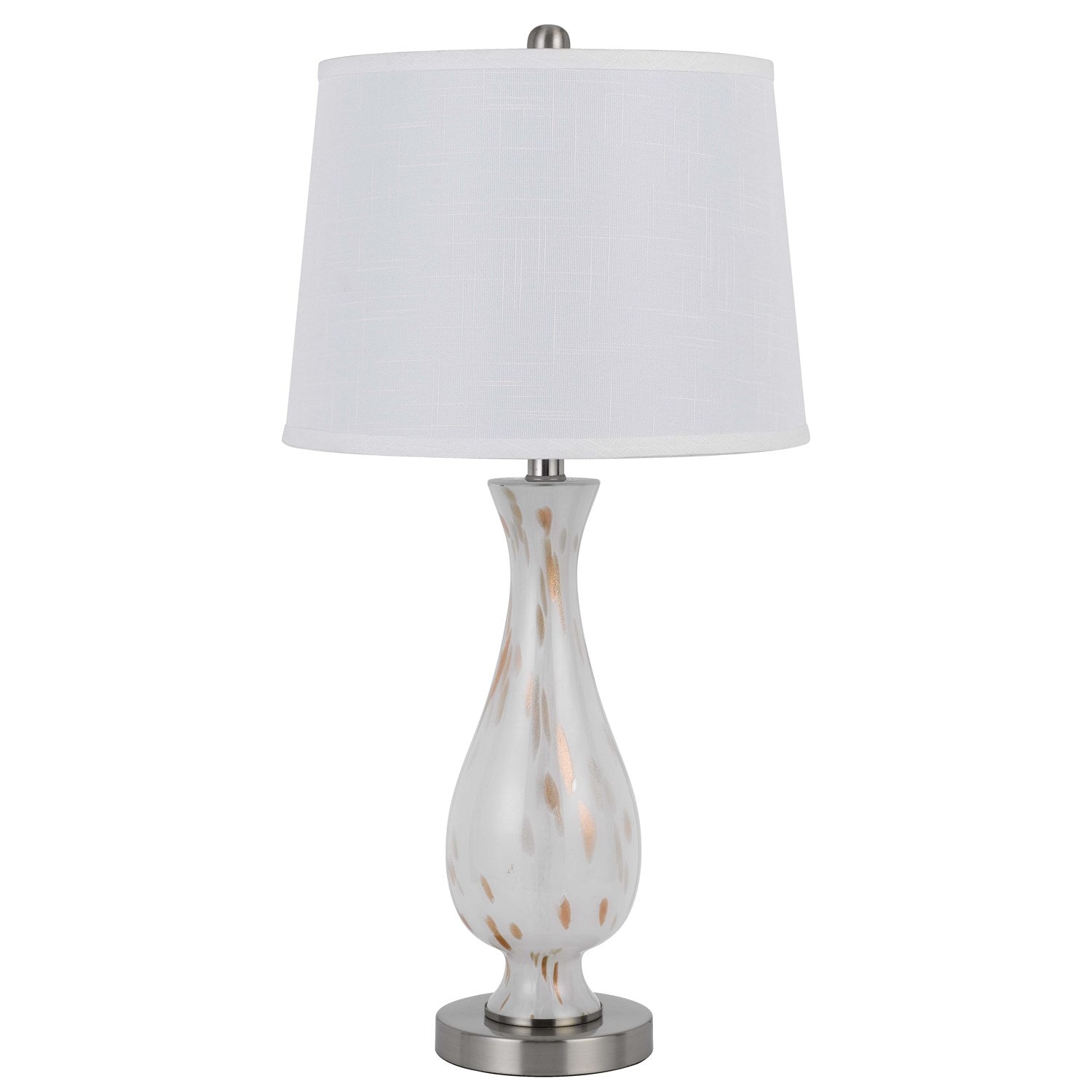 150W 3 Way Abinger Glass Table Lamp With Hardback Fabric Shade (Sold In Pairs) by CAL Lighting