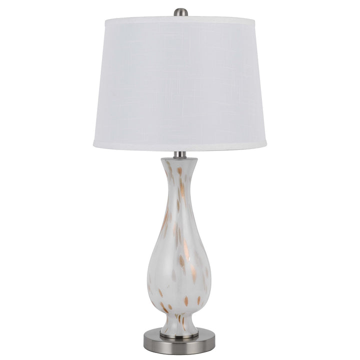150W 3 Way Abinger Glass Table Lamp With Hardback Fabric Shade (Sold In Pairs) by CAL Lighting
