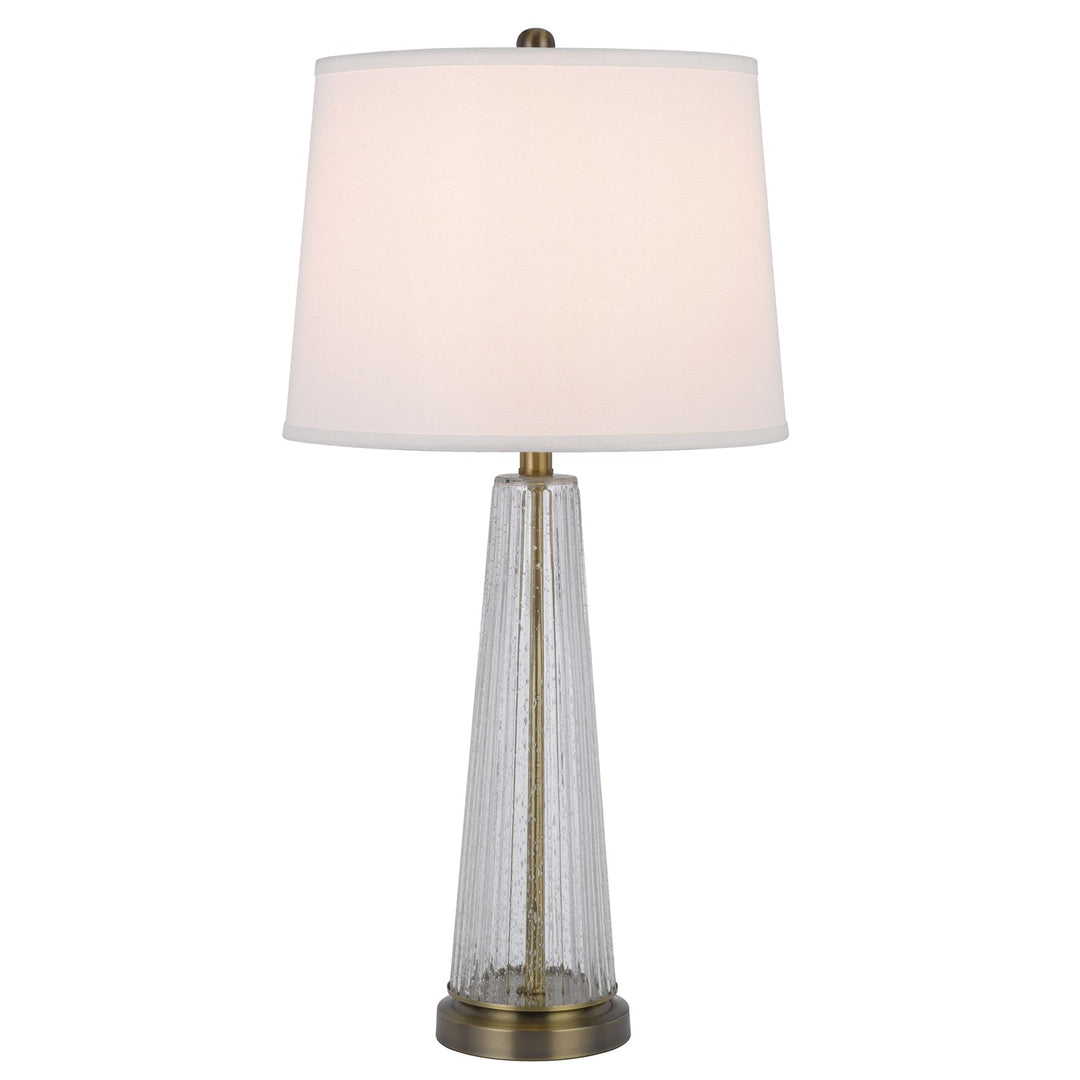 150W 3 Way Huxley Glass Table Lamp With Hardback Fabric Shade (Sold In Pairs)