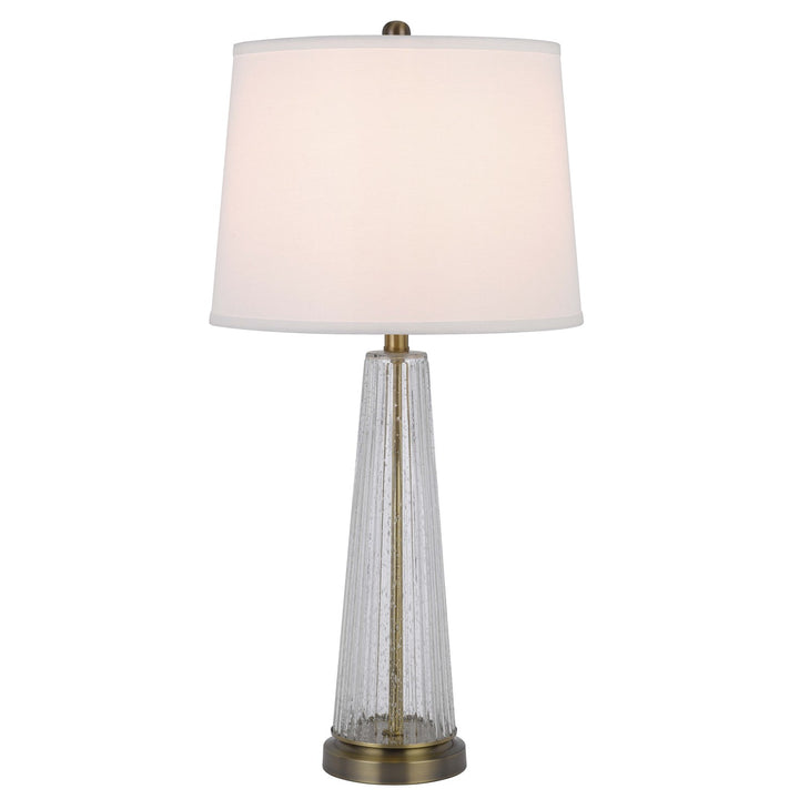 150W 3 Way Huxley Glass Table Lamp With Hardback Fabric Shade (Sold In Pairs)